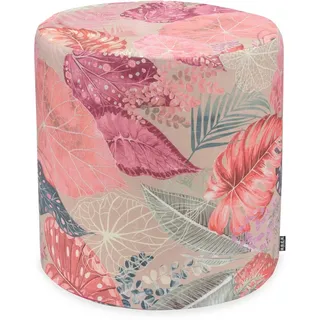 H.O.C.K. Sitzhocker H.O.C.K Bora: Pinker Outdoor-Hocker 45cm, floral, Hocker, Sitzhocker, Pouf Hocker, Barhocker - wetterfest, vielseitig rosa