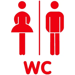 Samunshi® WC Tür Schild Türaufkleber Wandtattoo 21 x 30cm hellrot