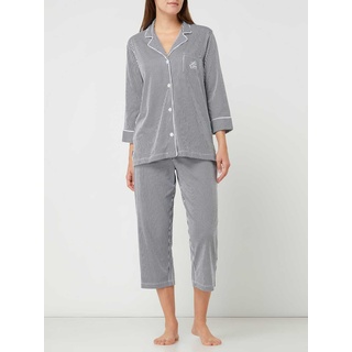 Pyjama mit Streifenmuster, Dunkelblau, XL