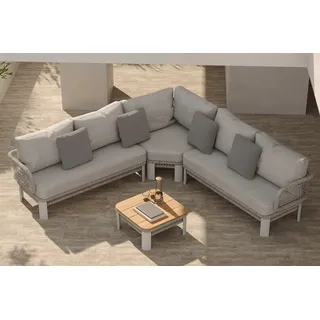 OUTFLEXX Altea Gartenlounge für 5 Personen, grau, Alu/Rope/Polyester, inkl. Tisch
