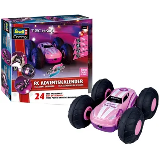 Revell Advent Calendar RC Stunt Car Pink I RC Stunt Car With 360 Super Spin I DIY Advent Calendar I Christmas Calendar for Boys, Girls and Adults from 8 Years I Car Assembly in 24 Days