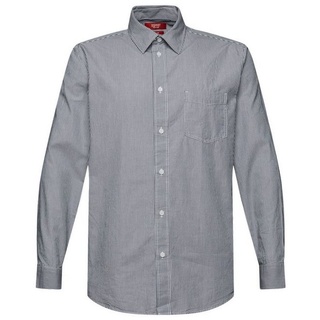 Esprit Langarmhemd Gestreiftes Hemd aus Baumwoll-Popeline blau L