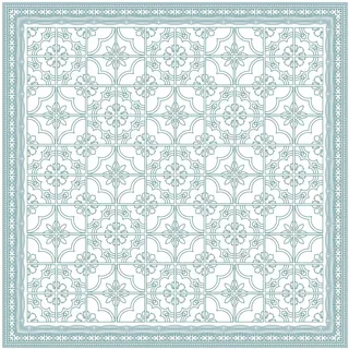 micasia Vinylteppich nass abwischbar Muster Bodenschutz - Made in Germany - Geometrisch Fliesenoptik 2,2mm dünne Vinyl Bodenmatte grün Küche Flur trittsichere Matte 2891 (140x140cm)