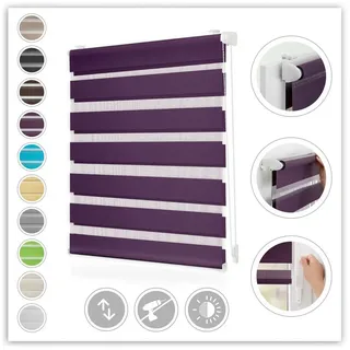 Lichtblick Duo Rollo / Doppelrollo Klemmfix 55 x 150 cm brombeer