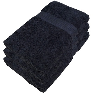 Miamar® Handtuch Handtücher Duschtuch Duschtücher3er Set 70 x 140 cm Schwarz