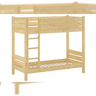 Erst-Holz Etagenbett Massivholz Kiefer natur 80x190 Stockbett Hochbett teilbar Rollrost 60.16-08-190T100