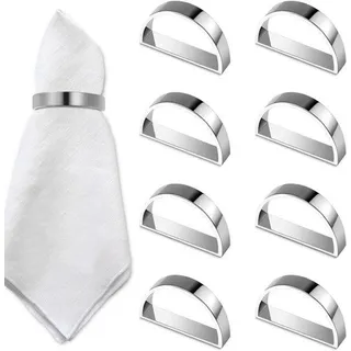 Famanu Serviettenringe Set - Silber - 8 Stück - Silber