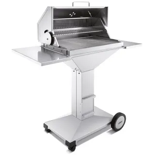 Thüros Holzkohlegrill T4 BBQ Station 40 x 60 cm, inkl. Schwenkhaube, Ablagen & Warmhalterost