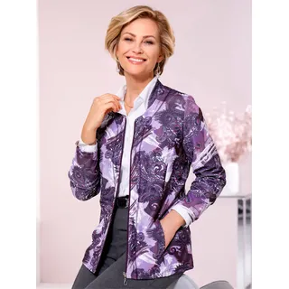 Shirtjacke CLASSIC "Shirtjacke" Gr. 54, lila (lavendel, ecru, bedruckt) Damen Shirts Jersey