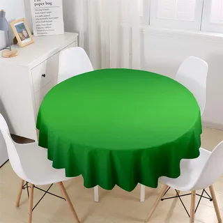 Chickwin-Shop Chickw1 Wasserdicht Tischdecke Runde Abwaschbar, Modern Einfarbig Tischdecken,Tischtuch aus Polyester, Tischdekoration Benutzt für Küche, Esszimmer, Garten (Hellgrün,100cm)