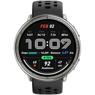 Amazfit Active 2 schwarzes Leder Premium-Version