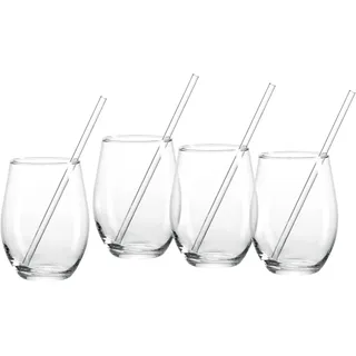 Ritzenhoff & Breker Longdrinkgläser-Set Gin mit Trinkhalmen, 8-teilig, Klar