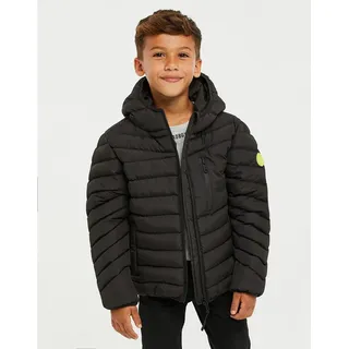 Threadboys Steppjacke Puffer Coat Jagger mit Kapuze schwarz 5-6