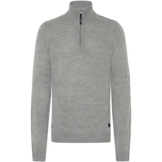!Solid Troyer SOLID "Troyer SDBatik", Herren, Gr. L, grau (gray melange), Obermaterial: 100% Polyacryl PAN., Pullover Troyer