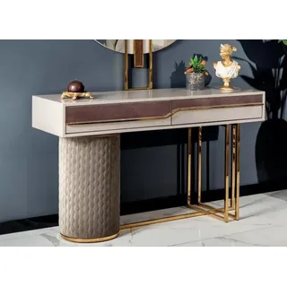 JVmoebel Schminktisch Kommode Schlafzimmer Holz Modern Beige Edelstahl Lux, Made in Europa beige
