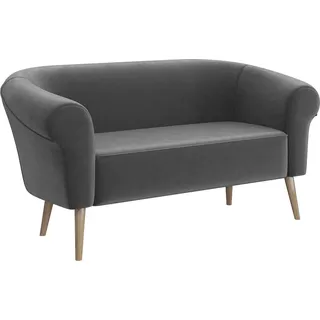 MEBLINI Mini Sofa 2-Sitzer für Wohnzimmer - Mini Lounge für zwei Personen - Küchensofa - Sofa Klein - EMILIA - 2 - Dunkelgrau Samt - Grau