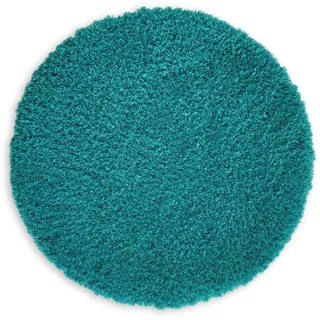WohnDirect Premium Badematte RUND Einzeln zum Set kombinierbar • Badvorleger Duschmatte • rutschfest & Waschbar • Badteppich, Badezimmerteppich Petrol • ca 71 cm Rund