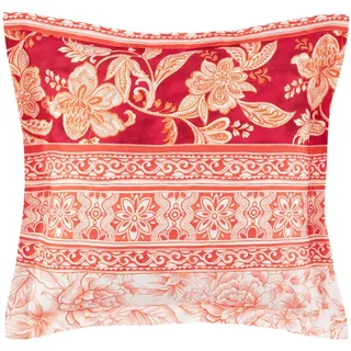 Bassetti Kissenhülle Capodimonte, Orange, Textil, Blume, quadratisch, 40x40 cm, Textiles Vertrauen - Oeko-Tex®, hochwertige Qualität, Wohntextilien, Kissen, Kissenbezüge