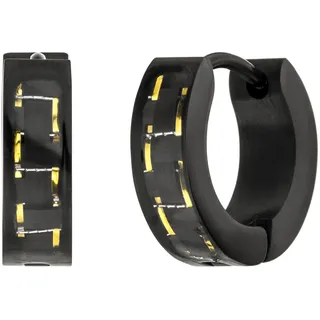 Paar Creolen JOBO, schwarz, Ohrringe, Damen, 13,4mm, Edelstahl, Edelstahl schwarz beschichtet