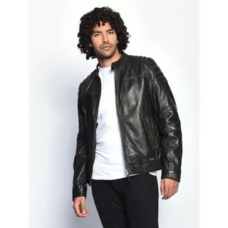Lederjacke MUSTANG "Whyte", Herren, Gr. 3XL, braun, Obermaterial: 100% Lammleder. Innenfutter: 100% Baumwolle. Ärmelfutter: 100% Polyester, ohne Bündchen, Jacken