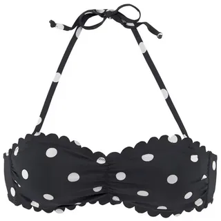 LASCANA Bandeau-Bikini-Top Damen Schwarz/Weiß 36 Cup A/B
