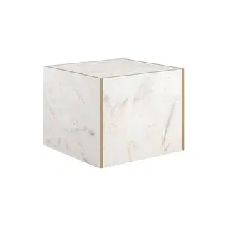 Beistelltisch Brilon weiß gold Optik B/H/T: ca. 43x35x43 cm - Gold, Weiss
