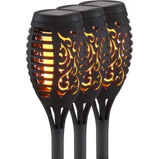 GLOBO Gartenfackel Kunststoff Höhe 59,5 cm 3er Set schwarz