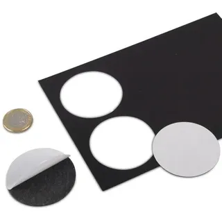 magnets4you 6 Stück Magnetplättchen selbstklebend rund Ø 50 mm | Magnet-Plättchen | runde Magnetfolien | Magnetscheiben