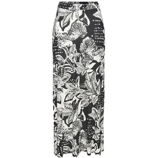 VIVANCE Maxirock Damen Floral Schwarz/Creme 44