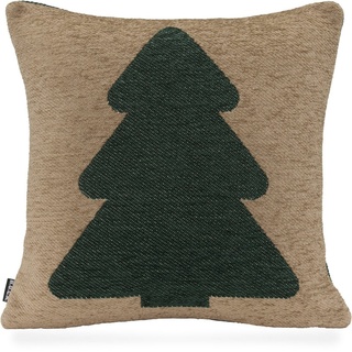 H.O.C.K. Dekokissen X-Mas Tree, Weihnachtszeit, Tannenbaum, inkl. Füllung, Bezug mit Reißverschluss braun|grün
