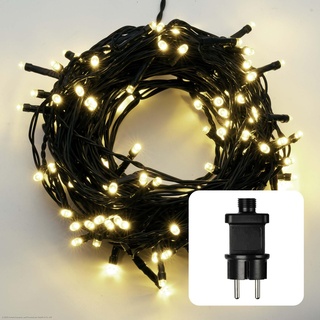 hellum LED Lichterkette Außen oder Innen I Lichterkette Warmweiß I Lichterkette LED strombetrieben mit 200 LED I Weihnachtsbaumbeleuchtung mit Kabel in Grün 561432