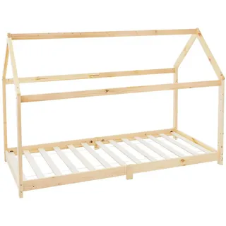 ML-Design Kinderbett Hausbett 90 x 200 cm Kiefer natur beige
