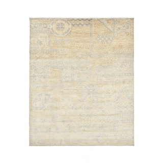 Teppich Handgeknüpfter Wollteppich - Vintage Patch - YANO - 250 x 300 cm, THEKO, Rechteckig grau