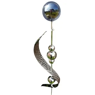 Jürgen Bocker - Gartenambiente Gartenstecker Beetstecker Merkur Edelstahl Kugel poliert 150 cm Gartenstecker Deko