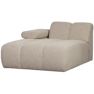 Modulsofa Mojo Bouclé-Stoff, modern und flexibel, Chaiselongue links, beige, verstellbare Armlehne