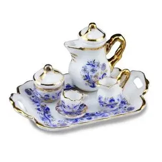 "001.642/5 - Kaffeetablett \"Zwiebel Gold\", Miniatur"