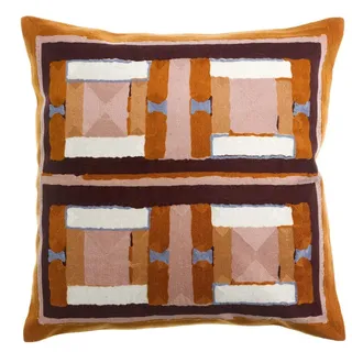 Vivaraise Besticktes, Dunkelorange, Textil, 45x45 cm, Wohntextilien, Kissen, Dekokissen