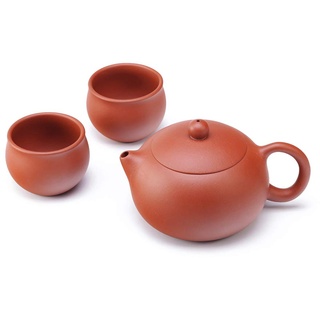 ufengke Yixing Zisha Teeservice, handgefertigt, Xishi Teekanne aus Keramik, große Kapazität, mit 2 Teetassen, 10 oz/300 ml