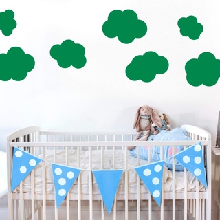 Wall-Art Wandtattoo »Gute Nacht Kinderzimmer Wolken Set«, 77609213-0 grün B/H: 110 cm x 51 cm