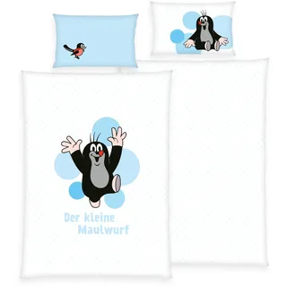 Herding Der kleine Maulwurf Bettwäsche-Set, Wendemotiv, Kopfkissenbezug 40 x 60 cm mit Hoteleinschlag, Bettbezug 100 x 135 cm mit leichtläufigem Reißverschluss, Baumwolle/Renforcé