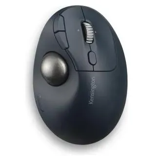 Kensington ProFit Ergo TB550 Trackball Wireless Mouse, RF Wireless + Bluetooth, 1600 DPI, Black/Grey (Kabellos), Maus, Schwarz, Grau