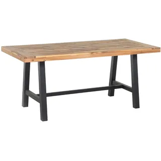 Rustikaler Esszimmertisch Akazienholz Massivholz braun / schwarz Scania