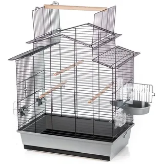 Duvo+ duvoplus Duvo+ Vogelkäfig mit Zubehör Iza 3 grau/schwarz