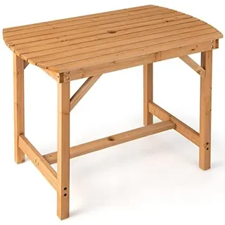 Costway Gartentisch 100 x 60 x 75 cm Beige