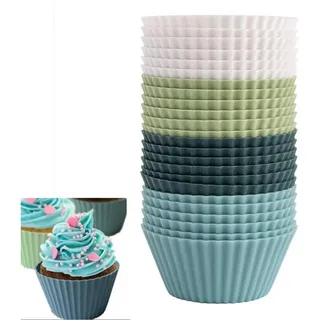XDeer Muffinform 12/24 Stück Silikon Muffinförmchen Backformen,Wiederverwendbare, (24-tlg), Silikonformen Muffinformen,Cupcakeförmchen für Kuchen rund
