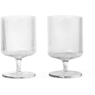 Ferm Living - Ripple Weinglas, klar (2er-Set)