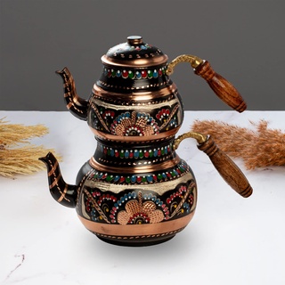 Türkische Teekanne, Vintage, Kupfer, Teekessel, Töpfe-Set für Herd, Herdplatte, dekorativ, antik, klein