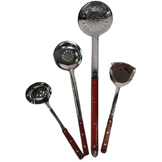 Grillpeter Schöpfkellen Set 4 tlg. mit Holzgriff Edelstahl für Kasan Utschak Plow