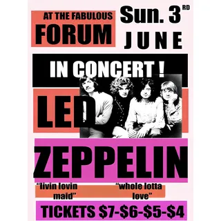 Postercinema Led Zeppelin at The Fabulous Forum - Poster cm 30 x 40
