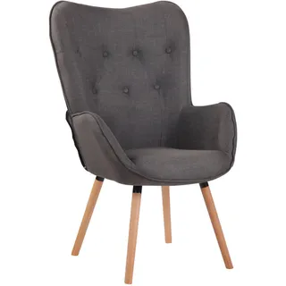 CLP Loungesessel Ashford Stoff 69 x 108 x 69 cm Dunkelgrau